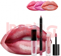 پک رژلب هدی بیوتی3عددی- رژلب مات و شاین و مدادلب - Huda Beauty lip set
