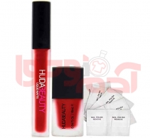 پک رژلب لاک و پد لاک پاککن هدی بیوتی (  Huda Beauty set lipstick)